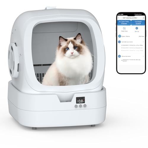 Automatic Cat Litter Box Self Cleaning - APP Control and Weight M...