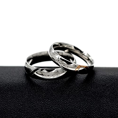 Couples Titanium Stainless Steel Wedding Engagement Band Rings Engraved Real Love Y552-2D4