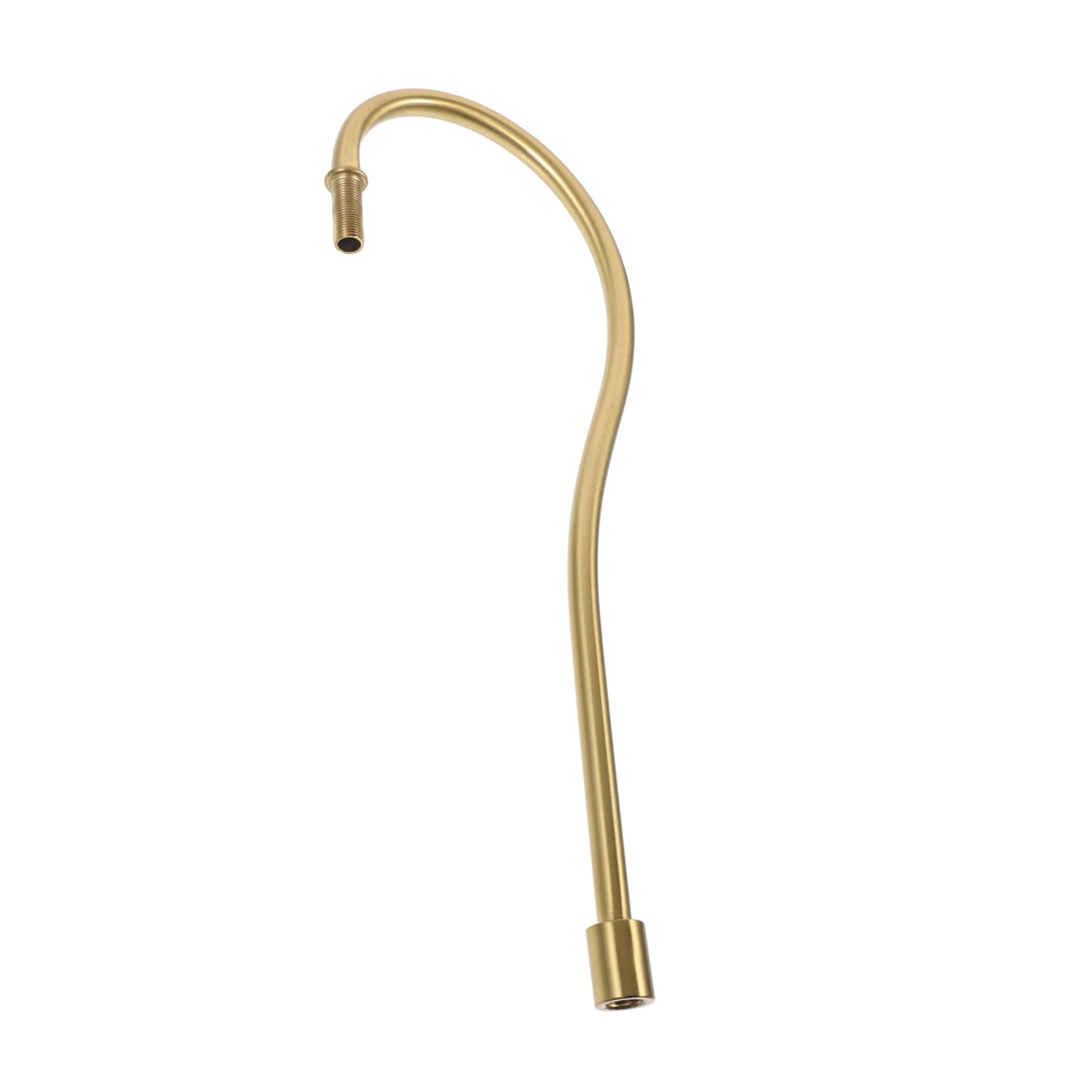 Housoutil Elegant Golden Iron Curved Stem Lighting Fixture Down Rods Lamp Accessory with Threaded Design for Desk Lamp Repair