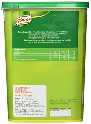 Knorr Salatkrönung Zwiebel Kräuter Dressing (Trockenmischung für klare Salatdressings mit ausgesuchten Kräutern, Gewürzen und Zwiebel) 1er Pack (1 x 1 kg)
