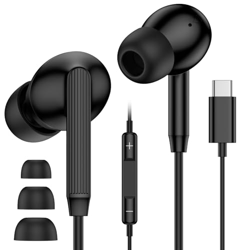 Écouteurs Filaire USB C pour Samsung Galaxy A16 A17 5G A26 A36 A55 A56 S24 FE S25 S26 Ultra, Intra Auriculaire Ecouteurs Filaire USB Type C Ecouteur Casque Filaire USB...