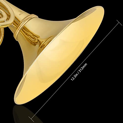 Rowell Double French Horn F/Bb 4 Keys Gold Lacquer F French Horn Intermediate With Case, Mouthpiece Gloves And Polishing Cloth #TOP7