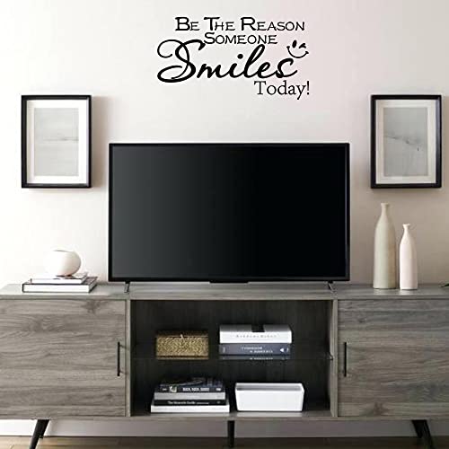 Inspirational Wall Stickers Quotes -Be The Reason Someone Smiles Today- Vinyl Wall Art Decal Positive Removable Decals For Classroom Office Bedroom School Home Decor #TOP4
