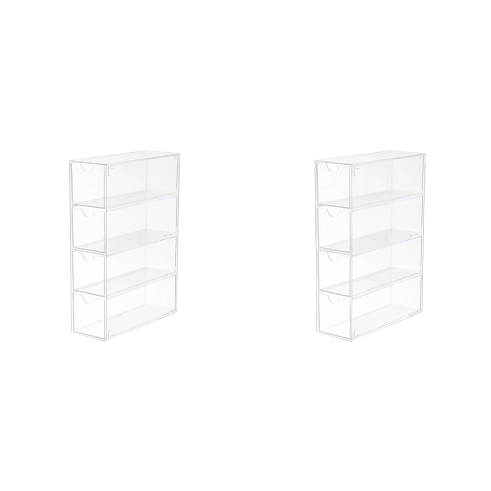 Vjsujehgy 2X Glasses Storage Box 4 Layers Large Glasses Organizer Box Multifunctional Stackable Display Holder Reusable Cosmetics