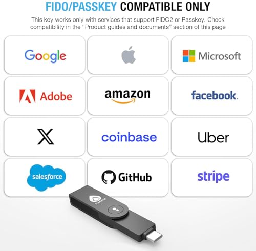 Thetis Pro-C FIDO2 Security Key Passkey Device z USB C i NFC, TOTP/HOTP Authenticator APP, FIDO 2.0 Two Factor Authentication 2FA MFA, współpracuje z systemami Windows/macOS/Linux/Gmail/Facebook