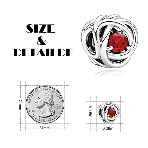 Image of VALGACLS Birthstone Charms 925 Sterling Silver Birthstone Charms