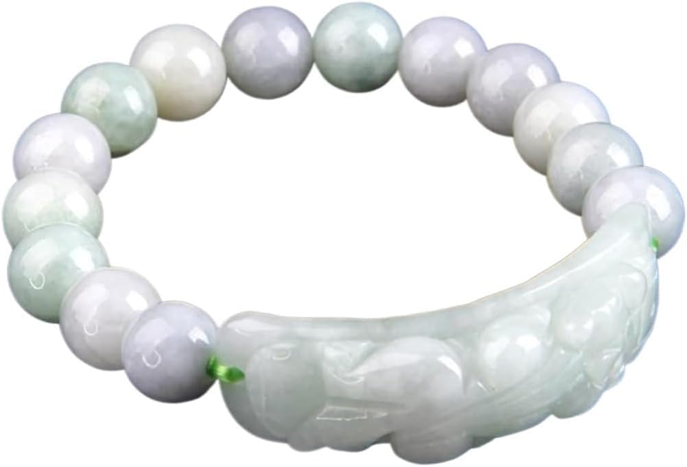 Bracelet émeraude de perles en jadéite blanche lingot le cadeau idéal