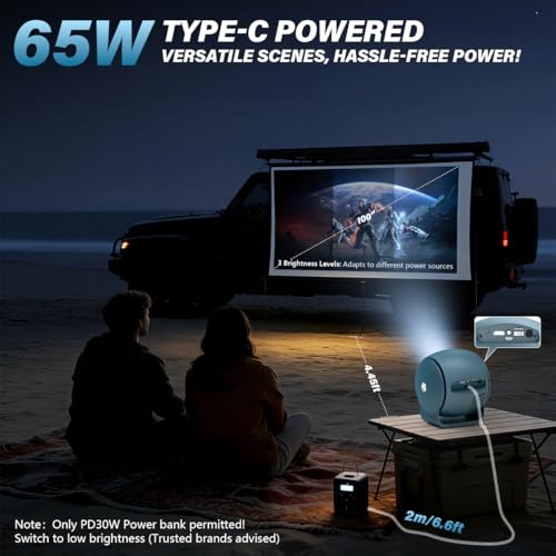 Image of zitronix Smart Projector for Room Built in Android 13 Keystone Correction 0.6: 1 Ultra Short Throw Projector for Home Cinema with HDMI /WiFi /USB 65W Type-c Power Port & PD30W Power Bank Permitted