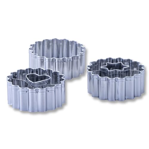 Zenker Ausstecher-Set Linzer Herz und Stern aus Edelstahl Perfekt für Weihnachtskekse 3-teilig inkl. Geschenkverpackung spülmaschinengeeignet und rostfrei The Christmas Candy Shop