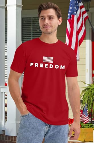 Image of Ithalt Men's American Flag Shirt 4th of July T-Shirt USA Patriotic Tee Shirt Independence Day Top