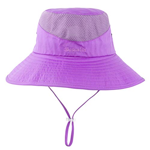 Womens Summer Sun Hat Wide Brim Outdoor Uv Upf50 Protection Hats Foldable Packable Ponytail Bucket Cap For Safari Beach Fishing Gardening Purple #TOP2