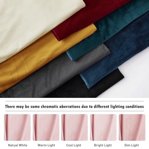 Image of RYB HOME Baby Pink Velvet Curtains for Girls Bedroom Nursery 90 inches | Thermal Insulated, UV Privacy Blocking, Energy Efficient, Noise Reducing, Back Tab, Guest Room Office, W 52 x L 90, 2 Panels