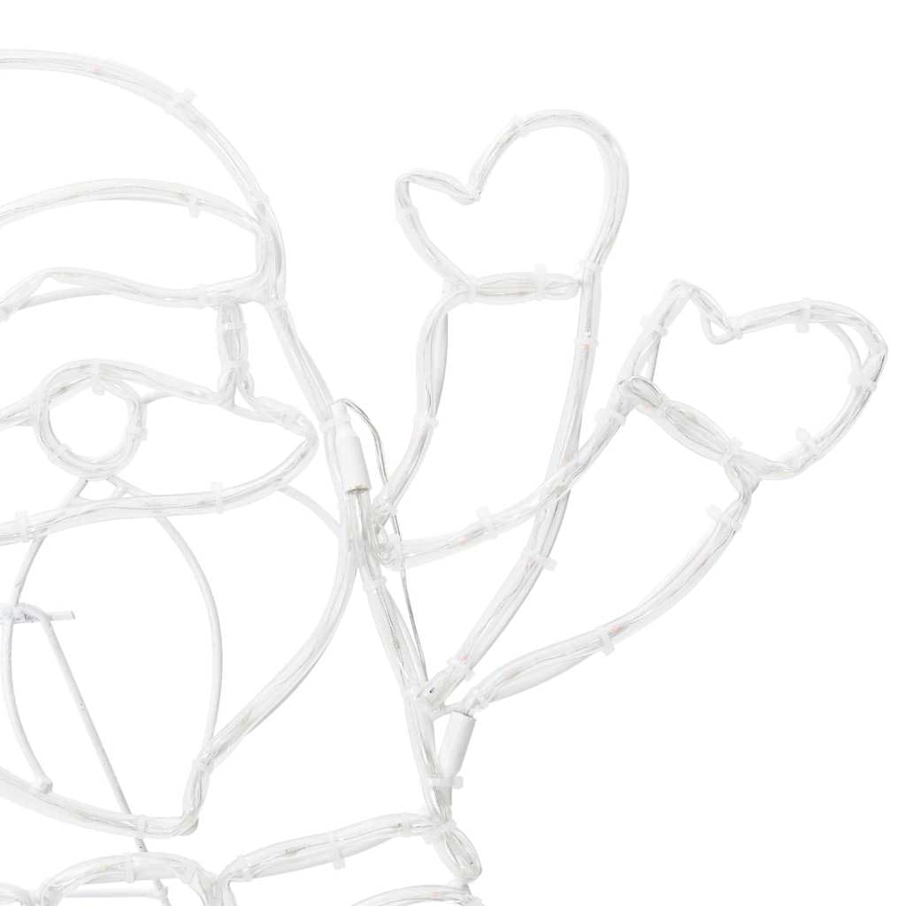 vidaXL Santa Claus Licht Mehrfarbig 58,5 x 60 x 1,3 cm Eisen, Wohnzimmer, traditionelle Deko, Festliche Lichter, winterliche Ornamente, LED-Lichterkette, gemütlicher Akzent