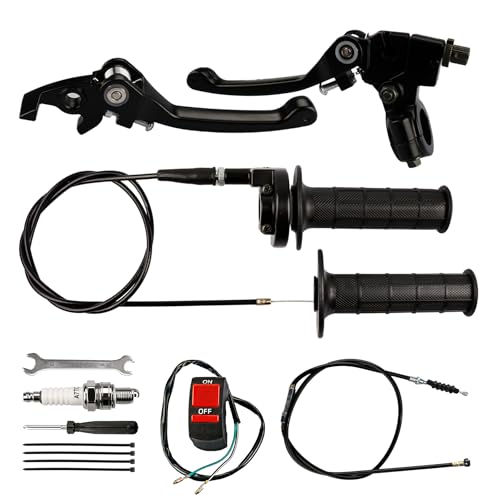 Brake Lever Cable Folding Clutch Throttle Handle Grips Cable Kit for RFZ125 DBX15 X18 X19 Tao Tao 50cc 70cc 110cc 125cc 150cc Apollo DB17 DB27 Coolster M125 SSR Pit Dirt Bike MotorcycleBLACK