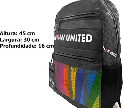 Mochila Feminina Masculina Preto Escolar Do Now United Kit Conjunto Juvenil Notebook 15' Estojo Dup