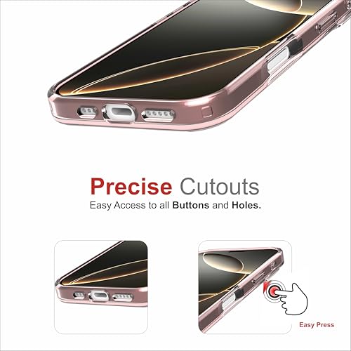 Image of for iPhone Case 16 Pro with Mag-Safe, [Anti-Yellowing Technology] [Military Grade Drop Protection] Shockproof Slim Hybrid Phone Case for iPhone 16 Pro - Crystal Pink