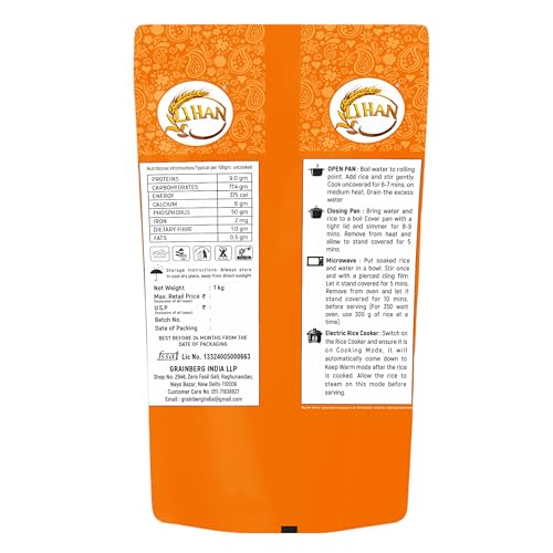 Image of Lihan Sona Masoori Rice 1kg | Premium Quality Rice for Everyday Cooking | Soft Texture, Easy to Digest & Naturally Aromatic