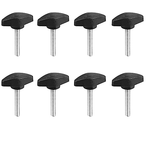 TA-VIGOR Handle Knobs Clamping T-Shape, M6 x 35mm Handle Gripandles Screw Knob for Machine Tools 8Pcs, White