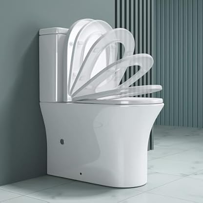 doporro Design Stand WC Toilette bodenstehend Tiefspüler mit Silent-Close spülrandlose Toilette spülrandloses WC Aachen304T – Bild 4