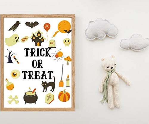 culbutomind Décoration murale imprimable « Trick or Treat » pour Halloween Cover