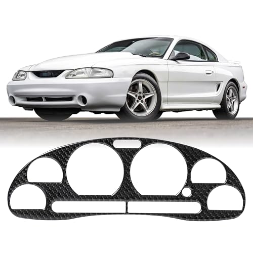 USR 94-98 SN95 Dash Bezel –Cluster Overlay Trim (1 Piece) Compatible with 1994-1998 Ford Mustang All Models Stang/Trims Such as V6, GT, Cobra (REAL CARBON FIBER OVERLAY GAUGE BEZEL TRIM)