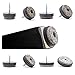 Price comparison product image Furniture Sliders. Floor Protectors with Soft Felt Gliders, Screw System. Made in Germany, (Black, 28mm Diameter, with 1 Drill Bit Pack of 24)