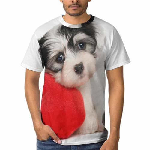 Lovely Dog t-shirt homme col rond parfait pour les sorties d'été en terrasse