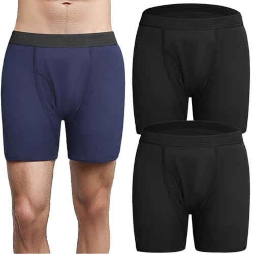 Mens Incontinence Underwear, Octipa Men's Ultra-Absorbent Incontinence Boxer Briefs (2 PCS Black,m)