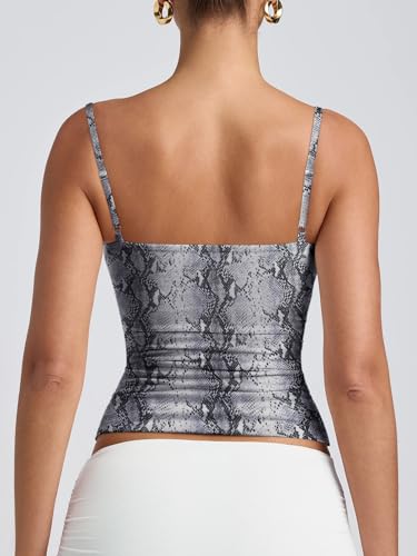 Image of PINKMSTYLE Women's Basic Double Lined Scoop Neck Tank Tops Adjustable Cami Tank Summer Sleeveless Tops