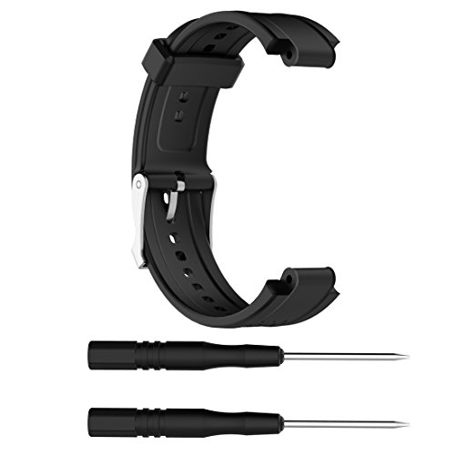 AWADUO Garmin Forerunner 25 (pequeña), correa de repuesto de silicona para reloj pequeño Garmin Forerunner 25, suave y duradero, color Negro