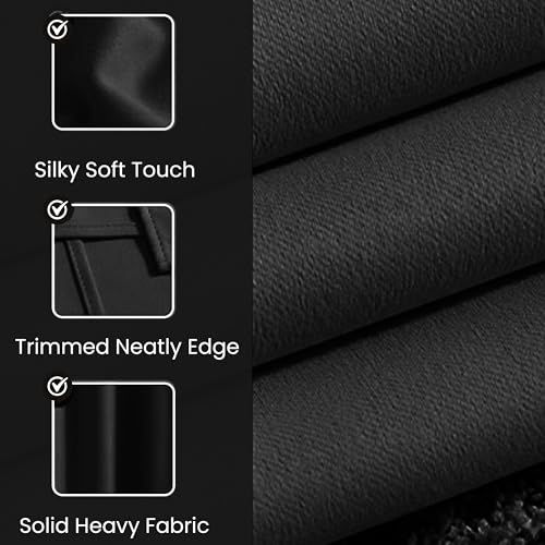 Image of FRESH FROM LOOM Premium 5 ft Window Curtains for Slider Track | Non-Ring Curtains | S-Wave Pleat | | Non-Ring Curtains | S-Wave Pleat | Parda | Blackout Parde | (Black | 5 Feet Long, 1pc Only)