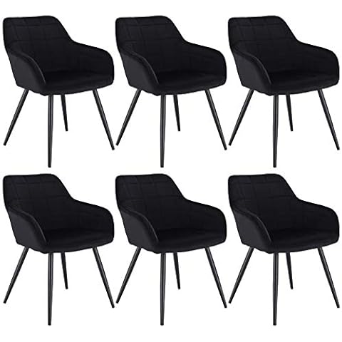 WOLTU 6 x Esszimmerstühle 6er Set Esszimmerstuhl Küchenstuhl Polsterstuhl Design Stuhl mit Armlehnen Cover