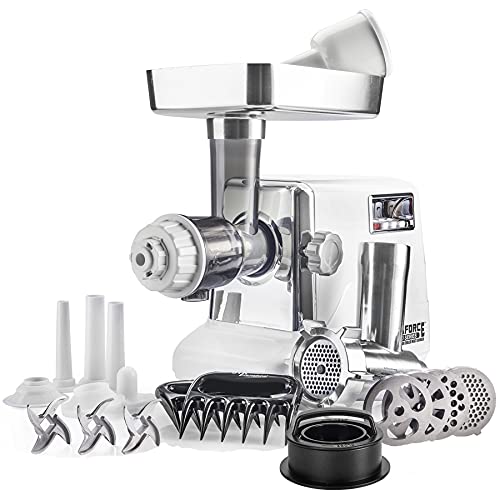 STX Turboforce 3000 Series 6-In-1 Powerful Size #12 Electric Meat Grinder • Cold Press Juicer • Sausage Stuffer • Kubbe Maker • Burger/Slider Maker • Meat Claws • 3 S/S Blades • 4 Grinding Plates STX Turboforce 3000 Series 6-In-1 Powerful Size #12 Electric Meat Grinder • Cold Press Juicer • Sausage Stuffer • Kubbe Maker • Burger/Slider Maker • Meat Claws • 3 S/S Blades • 4 Grinding Plates