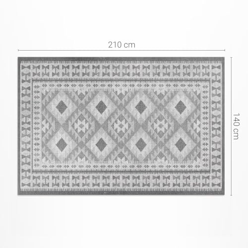 Tapis d'extérieur 140x210 cm en PVC imperméable pour balcon et terrasse rectangle - 4