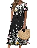 Zeagoo Summer Dresses for Women Casual Dresses for Women Plus Size Womens Petite Dresses Petite Length Spring Aline Dress for Women 2026 Black XL