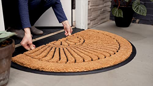 Notrax, Crescent, Rubber-Backed Natural Coir Doormat, Entry Mat For Indoor Or Outdoor Use, 24"X39", C04 (C04S2439Cr) #TOP1