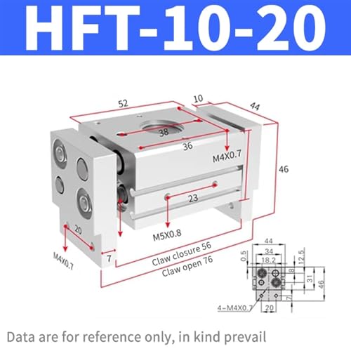 Cylindre pneumatique HFT-10-20 pour robotique d'assemblage - 3