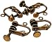 Beadaholique JW234/4AB Screw Back Non-Pierced Earring Findings, Antiqued Brass, Pair of 2