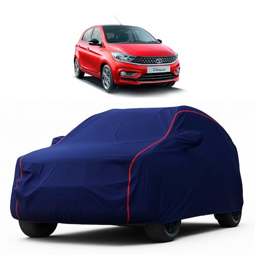 Image of Heavy-Duty Car Cover for Compatible with Tata Tiago (2018 to 2025 All Models) Deluxe Car Protection Cover - Waterproof & UV-Resistant All-Season Exterior Protection