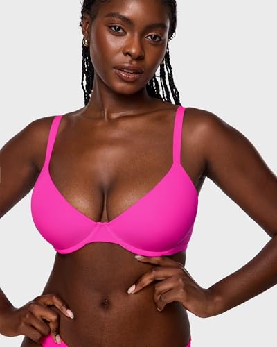 Image of INLYRIC Women's Inbarely Plus Balconette Bra - Lightly Padded Underwire Sexy Tshirt Demi Bras Supportive