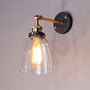 XLHEE Europese Design Eenvoudige Glazen Lampen En Lantaarns Industriële Vintage Blaker Verstelbare Metalen Retro…
