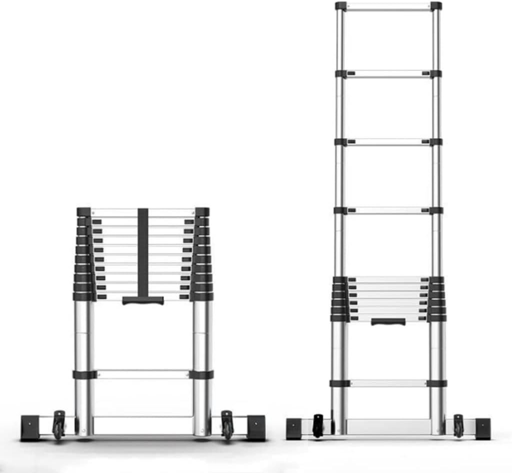 Extra Tall Telescoping Ladder,for Industrial Home DIY Extension Ladder Aluminum Foldable Straight Telescopic Ladder Stepladder