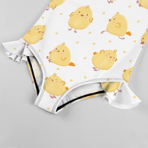 Image of Girls One Piece Swimsuit Lovely Cute Animals Ruffles Swimwear Bathing Suits 3-12 Years