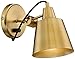 Possini Euro Design Capetown Modern Wall Light Sconces Set of 2 Warm Brass Hardwired 5 3/4