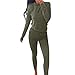 Produktbild SOMESUN Damen Rundhals Ausschnitt Sportanzug Frauen 2 Teilig Lange Ärmel Sweatshirt + Lange Hose Einfarbig Freizeit Traingsanzug Elastischer Bund Jumpsuit Overall mit Tunnelzug Streetwear