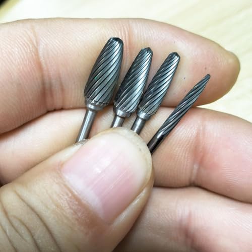 Luo Ke QH518F 4 Pcs Aluminum Cutting Burr Set - 3/32 Inch Shank Tungsten Carbide Bits thumb #3