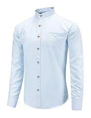 Blue Collarless Shirt