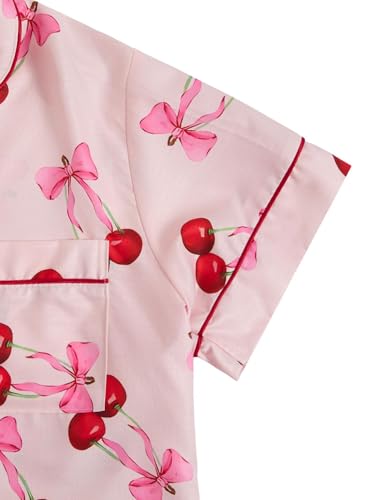 Image of Verdusa Pajamas For Women Set 2 Piece Summer Pajama Sets Cute Pjs Lounge Matching Button Shirt with Shorts