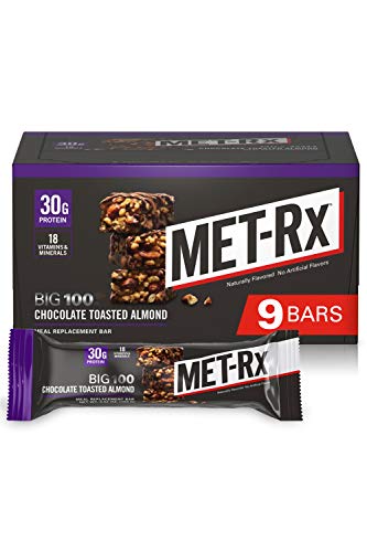 MET-Rx Big 100 Colossal Protein Bars, Great as Healthy Meal Replacement, Snack, and Help Support Energy, Gluten Free, Chocolate Toasted Almond, With Vitamin A, Vitamin C, and Zinc, 100 g, 9 Count MET-Rx Big 100 Colossal Protein Bars, Great as Healthy Meal Replacement, Snack, and Help Support Energy, Gluten Free, Chocolate Toasted Almond, With Vitamin A, Vitamin C, and Zinc, 100 g, 9 Count