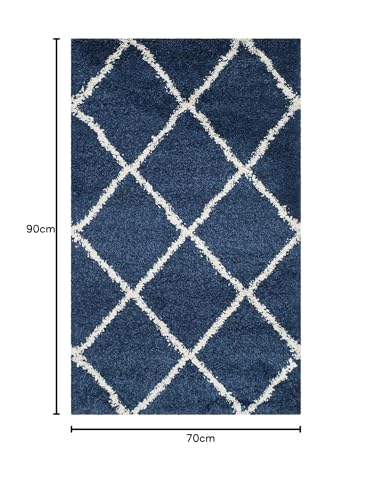 Image of Shaggy Super Soft Carpet for Home & Living Room Size - 8 X 11 Ft (Navy)